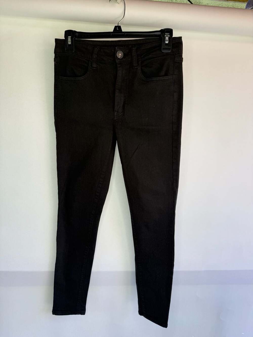 American Eagle Hi-Rise Jeggings Super Stretch Black Skinny Jeans Size 6 Short
